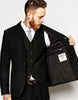 Latest Design Winter Black Tweed Men Suit Slim Fit 3 Piece  Tuxedo Custom Style Suits Groom Prom Blazer Masculino