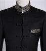 Gold Floral Embroidery Dress Suit Men Stand Collar Chinese Style Suits with Pants Mens Wedding Groom Dinner Tuxedo Suit