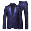 Jacquard Suit Men Business Banquet Wedding Party Groom Swallowtail Dress Men's Slim Fit Blazers Pants Large Size 6XL