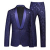 Jacquard Suit Men Business Banquet Wedding Party Groom Swallowtail Dress Men's Slim Fit Blazers Pants Large Size 6XL
