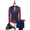 Men Suit  Business Leisure Single Breasted Suits 3 Pieces Sets Male Printing Groom Wedding Dress Jacket Blazers Coat Vest Pants