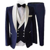 Men Suits   Full Set    Single Breasetd White Shawl Lapel Burgundy Formal Elegant Slim Fit Costumes Hommes Blazers