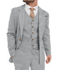 Men's Herringbone Pattern Blazer Men's Business Slim Tuxedo Wool Blazer + Vest + Pants Party Wedding Banquet Prom Terno Masculin