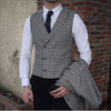 Men's Houndstooth Blazer and Houndstooth vest for Wedding Suits Formal Tweed Tuxedos Custom Made Man Suits Jacket+pants+vest