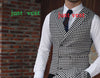 Men's Houndstooth Blazer and Houndstooth vest for Wedding Suits Formal Tweed Tuxedos Custom Made Man Suits Jacket+pants+vest