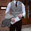 Men's Houndstooth Blazer and Houndstooth vest for Wedding Suits Formal Tweed Tuxedos Custom Made Man Suits Jacket+pants+vest