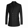 Men's Suit Professional Business Casual Suit Stylish Double Row Dark Blue Black Grey Slim Fi ttrajes Elegante Para Hombres