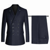 Men's Suit Professional Business Casual Suit Stylish Double Row Dark Blue Black Grey Slim Fi ttrajes Elegante Para Hombres