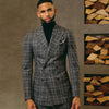 Men's Suits Slim Fit Business Party Plaid Blazer Sets Double Breasted Coat Pants Design Latest Groom Tuxedo Tailored Made 2 Pcs