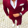 Mens Suits (Jacket+Pants) Latest Designs Beige Groom Tuxedos elbow patches 2 Pieces Wedding Prom Dinner Italian Man Suit Blazer