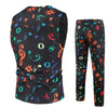 Mens Printed Suit Two-piece Suit (Vest+Pants)Slim Fit Male Wedding Party Suits Men Gentleman Vest Pants Size M-4XL