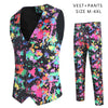 Mens Printed Suit Two-piece Suit (Vest+Pants)Slim Fit Male Wedding Party Suits Men Gentleman Vest Pants Size M-4XL