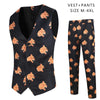 Mens Printed Suit Two-piece Suit (Vest+Pants)Slim Fit Male Wedding Party Suits Men Gentleman Vest Pants Size M-4XL