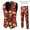 Mens Printed Suit Two-piece Suit (Vest+Pants)Slim Fit Male Wedding Party Suits Men Gentleman Vest Pants Size M-4XL