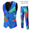 Mens Printed Suit Two-piece Suit (Vest+Pants)Slim Fit Male Wedding Party Suits Men Gentleman Vest Pants Size M-4XL