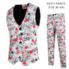 Mens Printed Suit Two-piece Suit (Vest+Pants)Slim Fit Male Wedding Party Suits Men Gentleman Vest Pants Size M-4XL