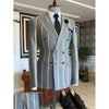 Wide Stripe Men Suits Peaked Lapel Custom Made Slim Fit Tuxedo Masculino Blazer Prom Daily Wear 2 Pcs Jacket+Pants