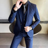 classic solid color (suit + vest + trousers) suit  business casual slim trend handsome three-piece suit for men