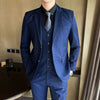 classic solid color (suit + vest + trousers) suit  business casual slim trend handsome three-piece suit for men