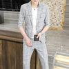 suit (Blazer+ nine-point pants) teenagers in the sleeve decoration body style men's seven-point sleeve summer coat