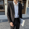 solid colour (suit + trousers)  British dress set Korean version of the trend of high-end handsome suit set two-piece