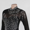 Women Long Sleeve Diamonds Rhinestones High Side Split Mermaid Midi Maxi Dress Even Sexy Party Dresses Vestidos
