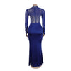 Women Long Sleeve Diamonds Rhinestones High Side Split Mermaid Midi Maxi Dress Even Sexy Party Dresses Vestidos