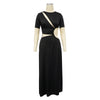 Women O-neck High Split Ruched Bodycon Midi Maxi Dress Fall Street Evening Party Club Vestidos Sexy Long Dresses