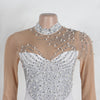 Women Long Sleeve Diamonds Rhinestones High Side Split Mermaid Midi Maxi Dress Even Sexy Party Dresses Vestidos