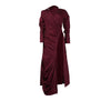 Vintage Women Long Sleeve High Side Split Ruched Up Wrap Lapel Collar White Maxi Long Dress Street Dresses