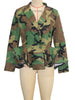 Women Camouflage Ruffles Flare Double Button Jackets Autumn Winter Streetwear Coats Jacket Outwear Outcoat