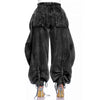Women Streetwear Drawstring Fly Denim Pants Autumn Loose Safari Style Cargo Harem Hip Hop Jeans