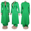 Women's Set Full Sleeve X-Long Blazer Coat+ Long Pant Suit Spring Streetwear Two 2 Piece Set Africa OL Work Outfits