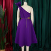 Women Big Bow Shoulder Skew Collar Big Swing Knee Length Dress Belt Street Vestidos Sexy Party Evening Chic Dresse