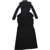 Women High Neck Cutout Back Stacked Ruched Bodycon Midi Maxi Dress Street Sexy Party Education Long Dresses Vestido
