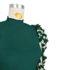 Elegant Women Floral Applique Mesh Long Sleeve Knit Ribbed Sweater Dress Autumn Winter Bodycon Dresses Vestidos