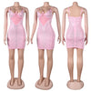 Women Rhinestones Drilling Mesh See Though Patchwork Midi Mini Dress Crystal Party Dresses Night Out Robes Vestidos