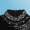 Women Long Sleeve Diamonds Rhinestones High Side Split Mermaid Midi Maxi Dress Even Sexy Party Dresses Vestidos
