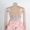 Women Mesh Diamonds Rhinestones Cake Style Big Swing Strap Bodycon Midi Dress Sexy Party Even Dresses Vestidos