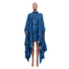 Women Leopard Batwing Long Sleeve Button Front Stand Collar Dress Vintage Streetwear Loose Vestidos Dresses