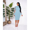Elegant Women Floral Applique Mesh Long Sleeve Knit Ribbed Sweater Dress Autumn Winter Bodycon Dresses Vestidos