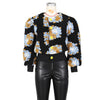 Elegant Women Button Front Floral Appliques Long Sleeve Jacket Thick Warm Winter Streetwear Outwear