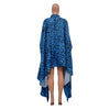 Women Leopard Batwing Long Sleeve Button Front Stand Collar Dress Vintage Streetwear Loose Vestidos Dresses
