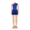Women One Shoulder Skew Collar Bodysuit + Fur Tassel Bodycon Midi Skirt Dress Set Outfit Two 2Piece Set