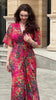Solid Long Dress Women Flare Sleeve A Line Dresses Casual Ruffles Midi Waist Vestidos V Neck Office Lady Slight Strech
