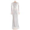 Women Mesh Patchwork Diamonds Rhinestones Bodycon Midi Mermaid Maxi Dress Evening Sexy Party Dresses Vestidos