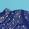 Women Long Sleeve Diamonds Rhinestones High Side Split Mermaid Midi Maxi Dress Even Sexy Party Dresses Vestidos