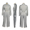Active Women's Set Long Sleeve Striped Sweatshirt+Straight Pants Fall Street Two 2 Piece Sets Outfits Sportwear
