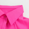 Elegant Women Puff Sleeve Single Breasted Lapel Collar Babydoll Dress Street White Big Swing Loose Smock Shirt Dresses