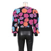 Elegant Women Button Front Floral Appliques Long Sleeve Jacket Thick Warm Winter Streetwear Outwear